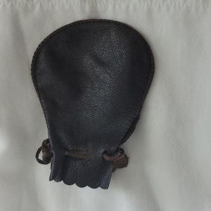 Vintage Leather Draw String Jewelery  Pouch